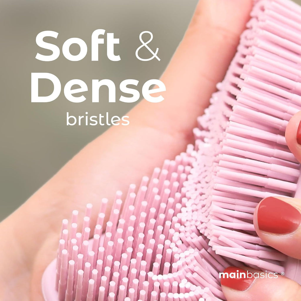 Silicone Body Scrubber – Dual-Sided Shower Exfoliator for Men & Women, Gentle Silicone Loofah Alternative for Deep Clean (Pink, Exfoliate)