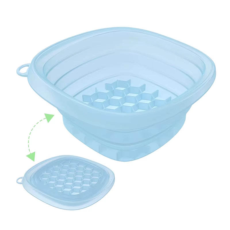 Foldable Silicone Face Ice Bath Bowl Portable Travel Plunge Wash Basin for Home Skincare Portable Facial Cold Therapy Basin