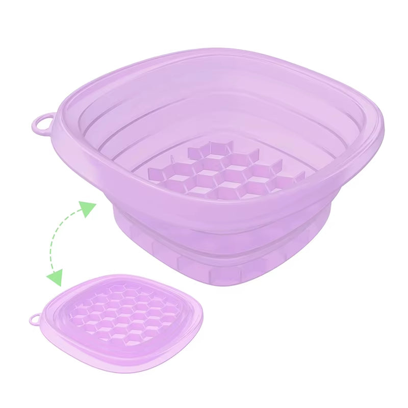 Foldable Silicone Face Ice Bath Bowl Portable Travel Plunge Wash Basin for Home Skincare Portable Facial Cold Therapy Basin