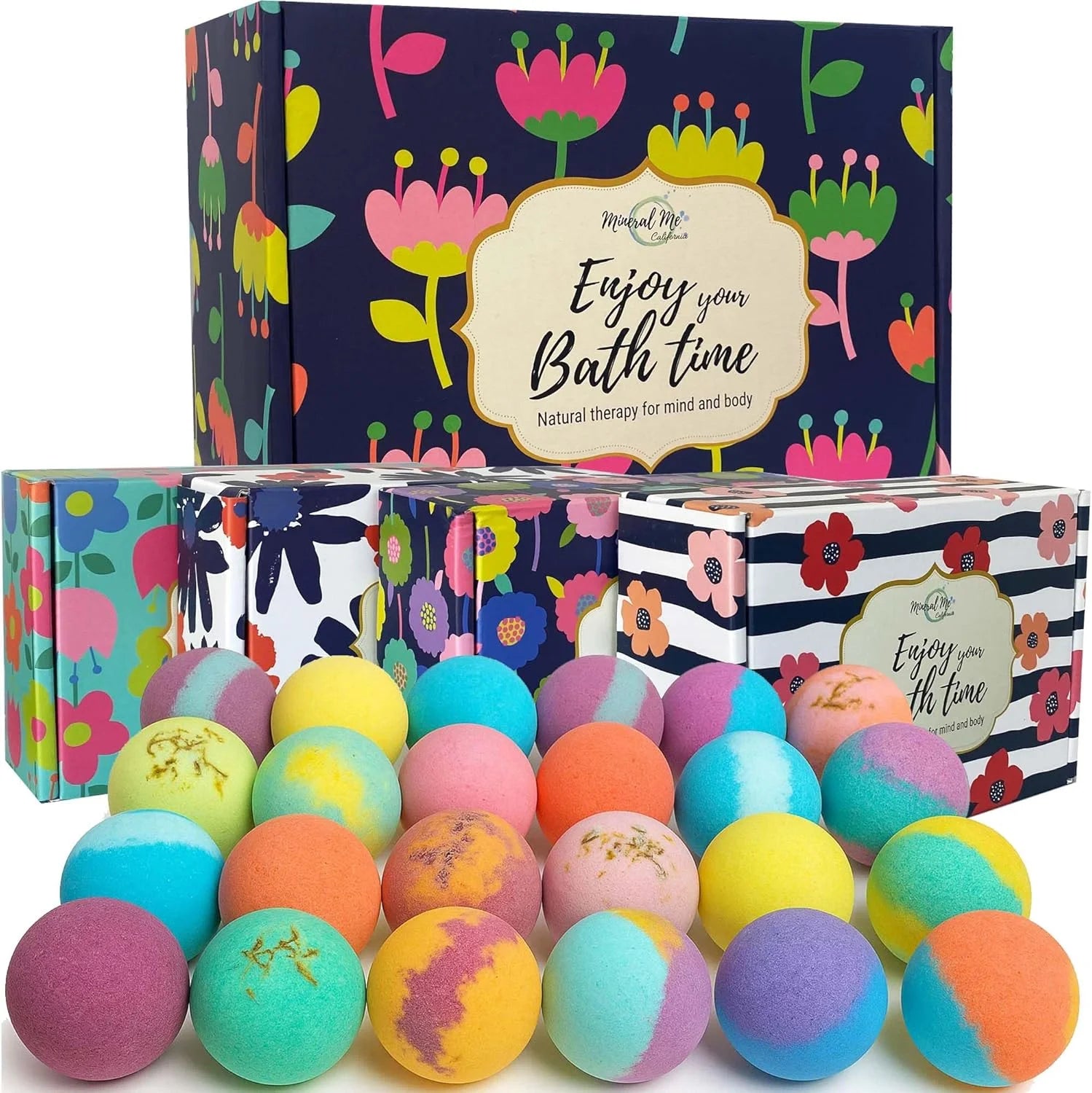 Bath Bombs for Women Relaxing - 24 Natural and Organic Bath Bombs with Essential Oils & Moisturizing Shea Butter, Bathbombs for Girls, Selfcare Gifts for Mom, Women, Wife, Girlfriend