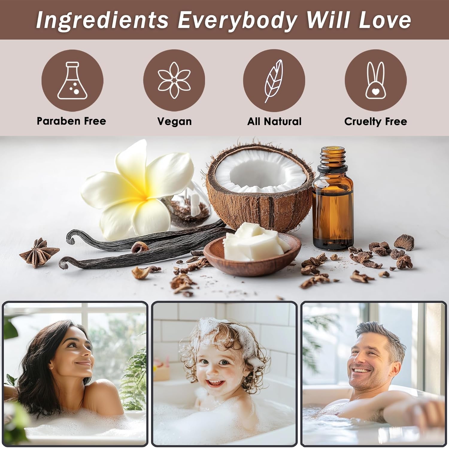 Spa Gift Baskets for Women - Luxury Bath Set with Coconut & Vanilla - Spa Kit Includes Body Wash, Bubble Bath, Lotion, Body Butter, Soap, Body Spray, Shower Puff, and Towel