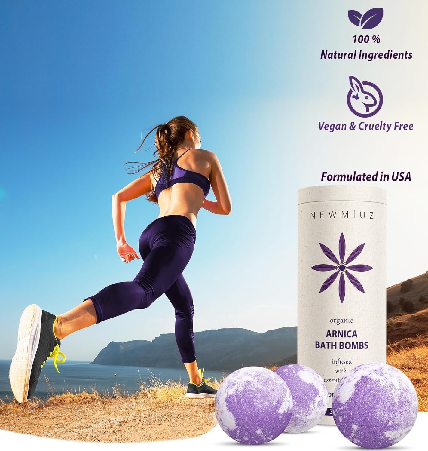 Arnica Bubble Bath Bombs Lavender Bergamot Essential Oils Luxurious Mega Foaming Bath Bombs for Dry Skin Nourishment Moisturizing Blissful Bath Gift