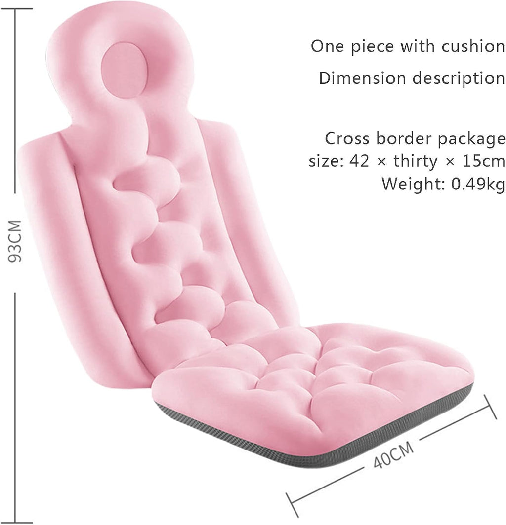Full Body Bath Pillow, Bath Pillows for Tub, Adult Bathtub Pillow Bath Pillows for Tub Neck Back Support Quick Drying Headrest Cushion (Pink-37 X 16 Inch, One Size)