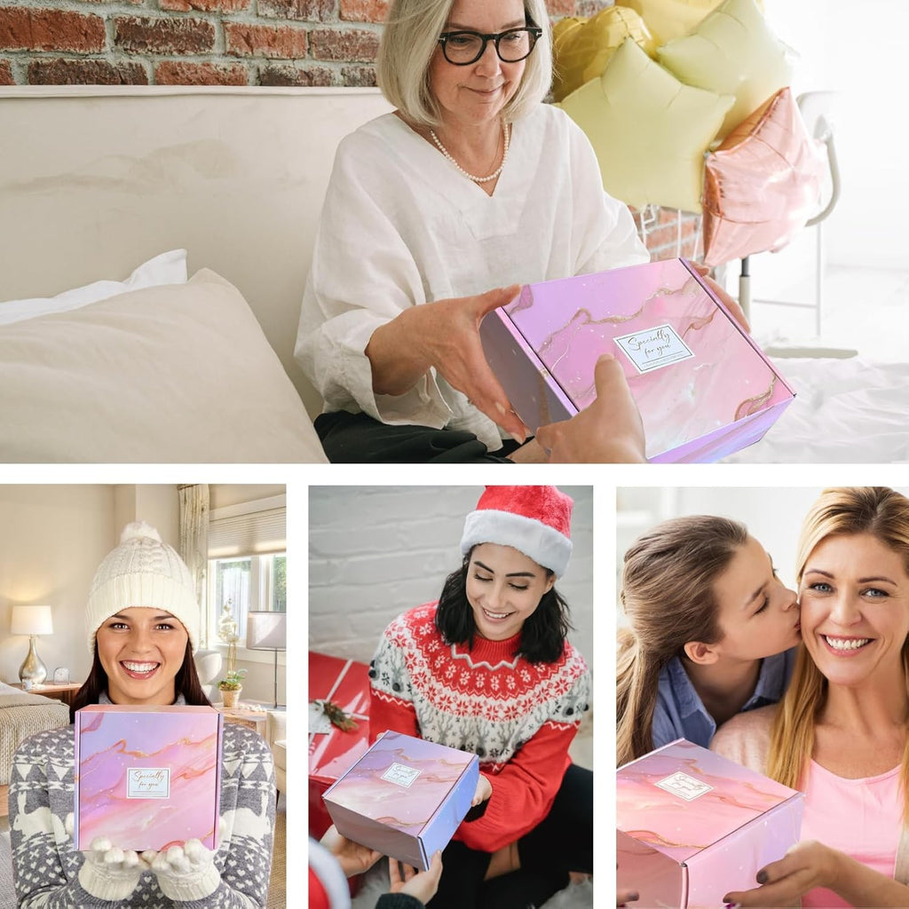 Happy Birthday Gifts for Women, 9Pc Get Well Baskets, Pink Self Care Package